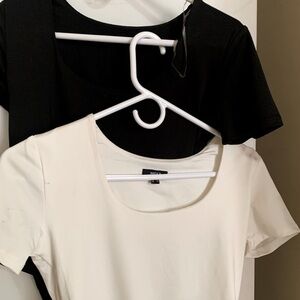 Crewneck bodysuit black and white